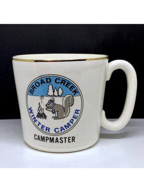 Boy Scouts Vintage Coffee Mug Broad Creek Winter Camper Campmaster Squirrel MD